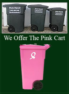 We Offer the Pink Cart - image of pink waste cart